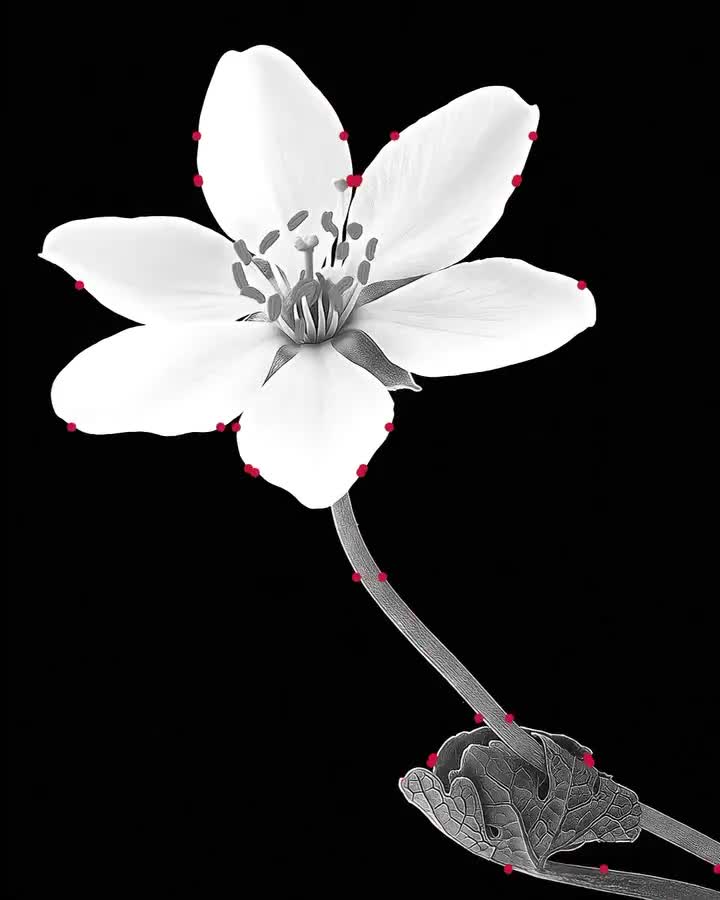 A fully opened monochrome flower