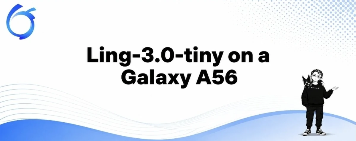 Ling-3.0-tiny on a Galaxy A56 cover with the AntLingAGI logo and Damianonyx.